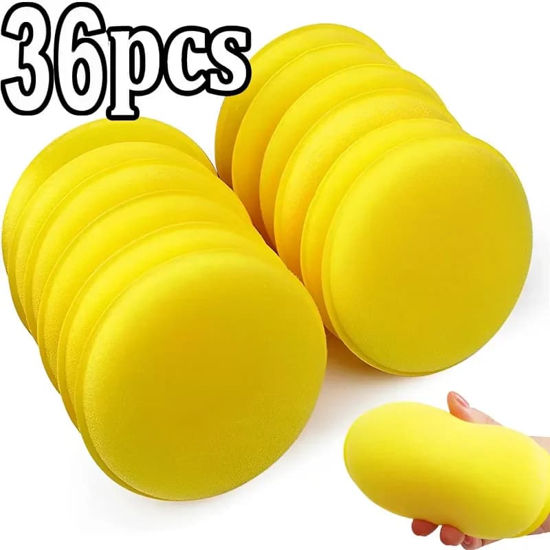 12-36Pcs tampone per lucidatura rotondo per Auto spugna per ceretta applicatore per cera in spugna per Auto strumento per dettagli Auto accessori per la pulizia automatica