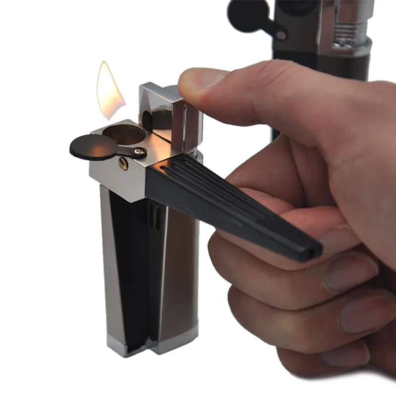 Accendino per tubi di vendita caldo fuoco obliquo accendino per tubi a doppio scopo accessori per sigarette da uomo regalo 2026 nuovo sigaro