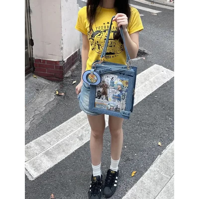 NewJapanese Carino Kawaii Itabag Borsa per bambole bidimensionale Ragazza Studente JK Borsa a tracolla Cool Genjuku Style Borsa a tracolla da donna202