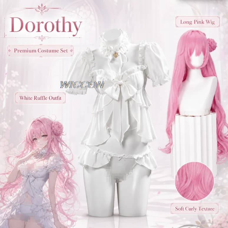 Game NIKKE：The Goddess of Victory Dorothy Cosplay Costume Summer White Swimsuit Shorts Wig Woman Sexy Carnival Bikini Suit