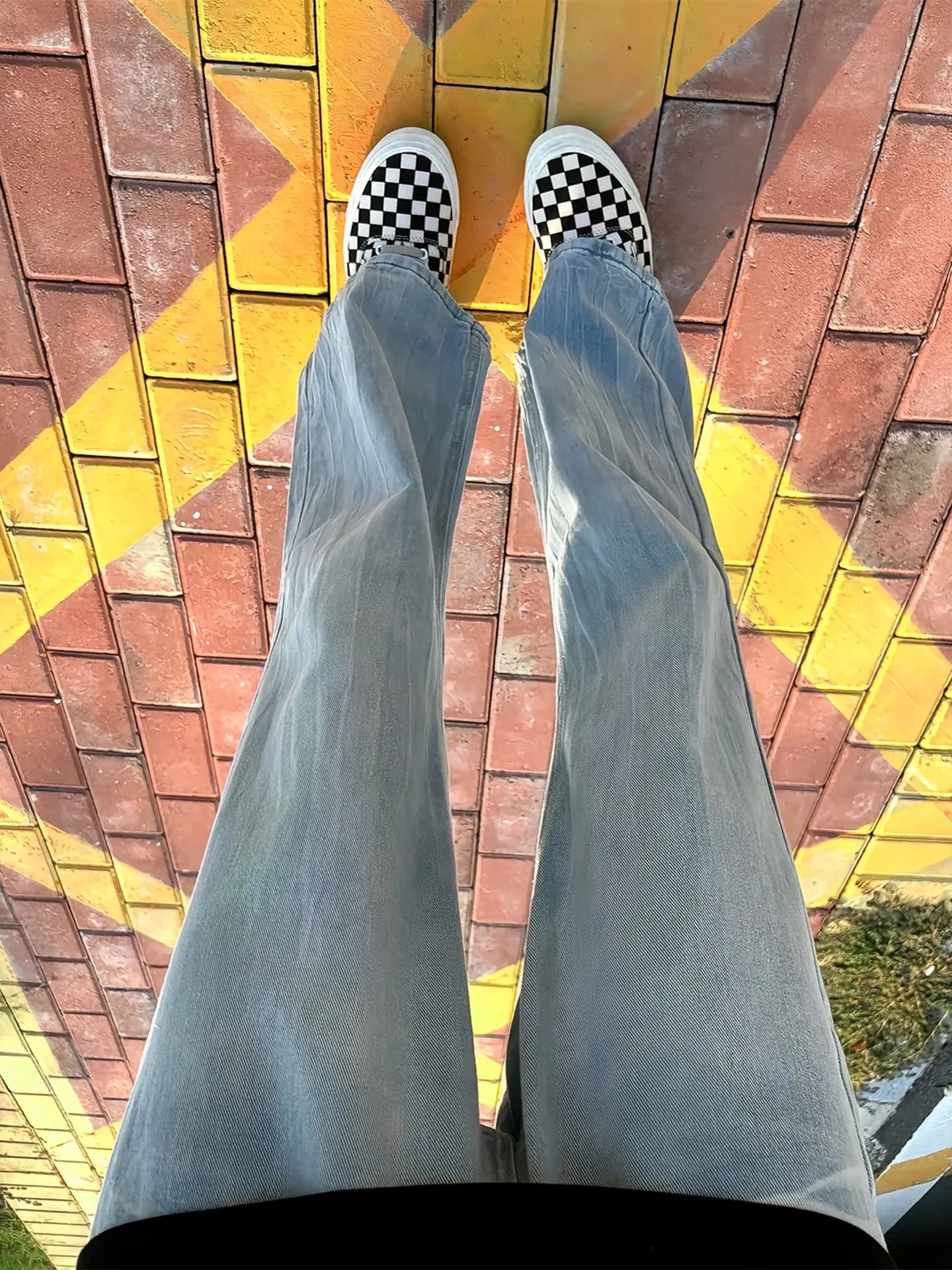 American Vibe Blue Lightning Pattern Men's Jeans Slimming Straight Leg Trousers mid Waist Zipper Fly Casual Denim Pants