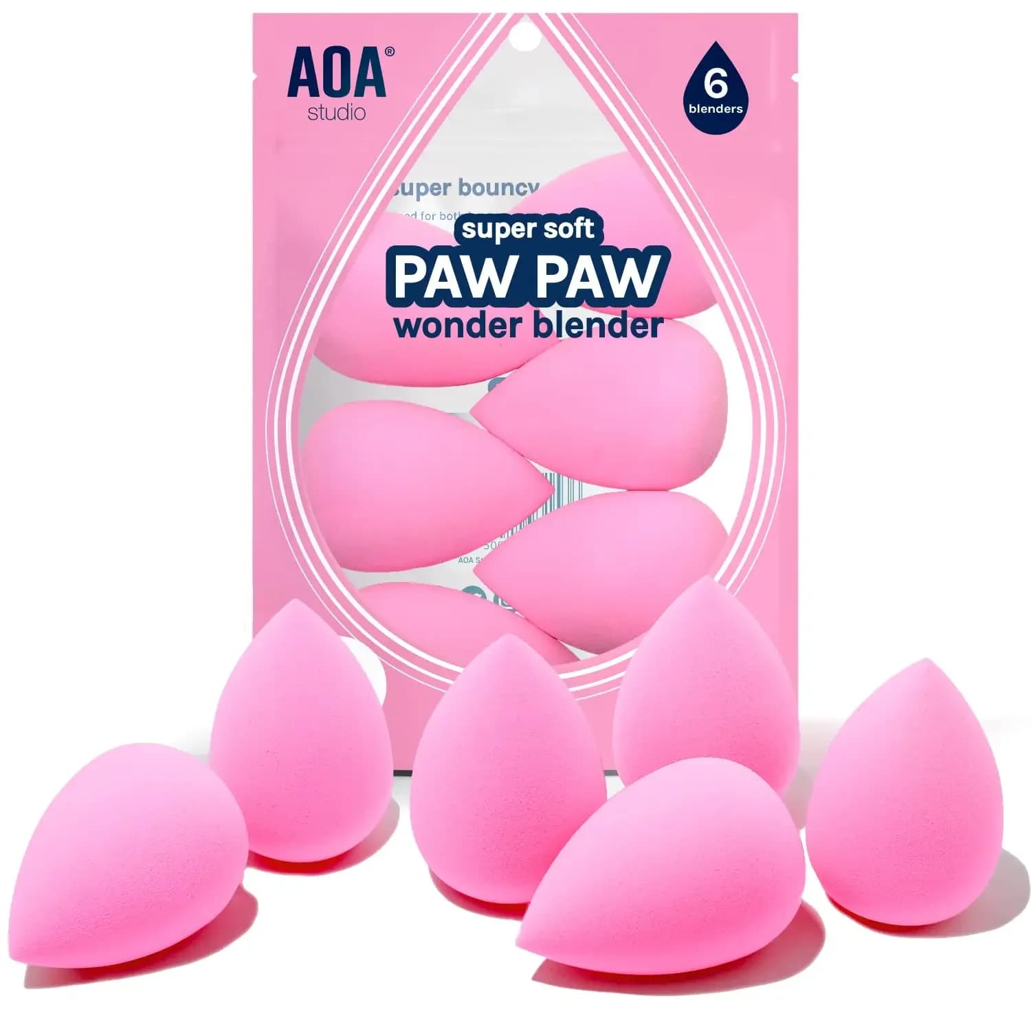 Set di spugne per trucco senza lattice da 6 pezzi per polvere, crema e liquidi – Ultra-Soft Wonder Blender