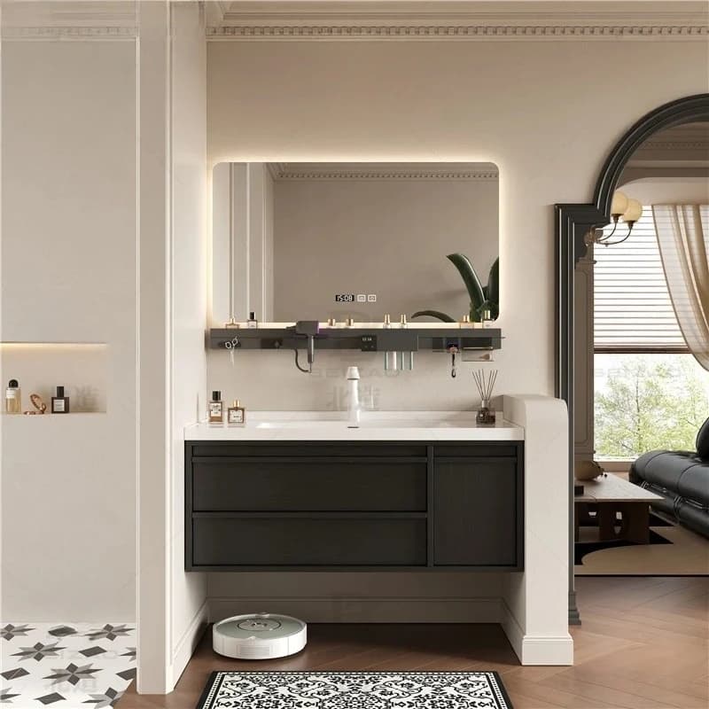 French Washbasin Bathroom Cabinets Ceramics Toilet Vintage Vanity Bathroom Cabinets Mirrors Storage Mobile Bagno Furniture