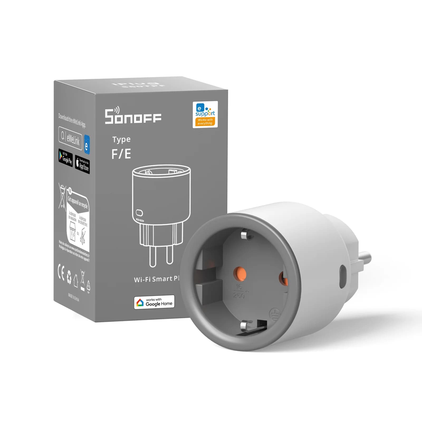 SONOFF S60 Smart WiFi Presa Spina Monitor di Alimentazione Presa EU/UK Voce/eWeLink Controllo Remoto Alexa Google Home SmartThings