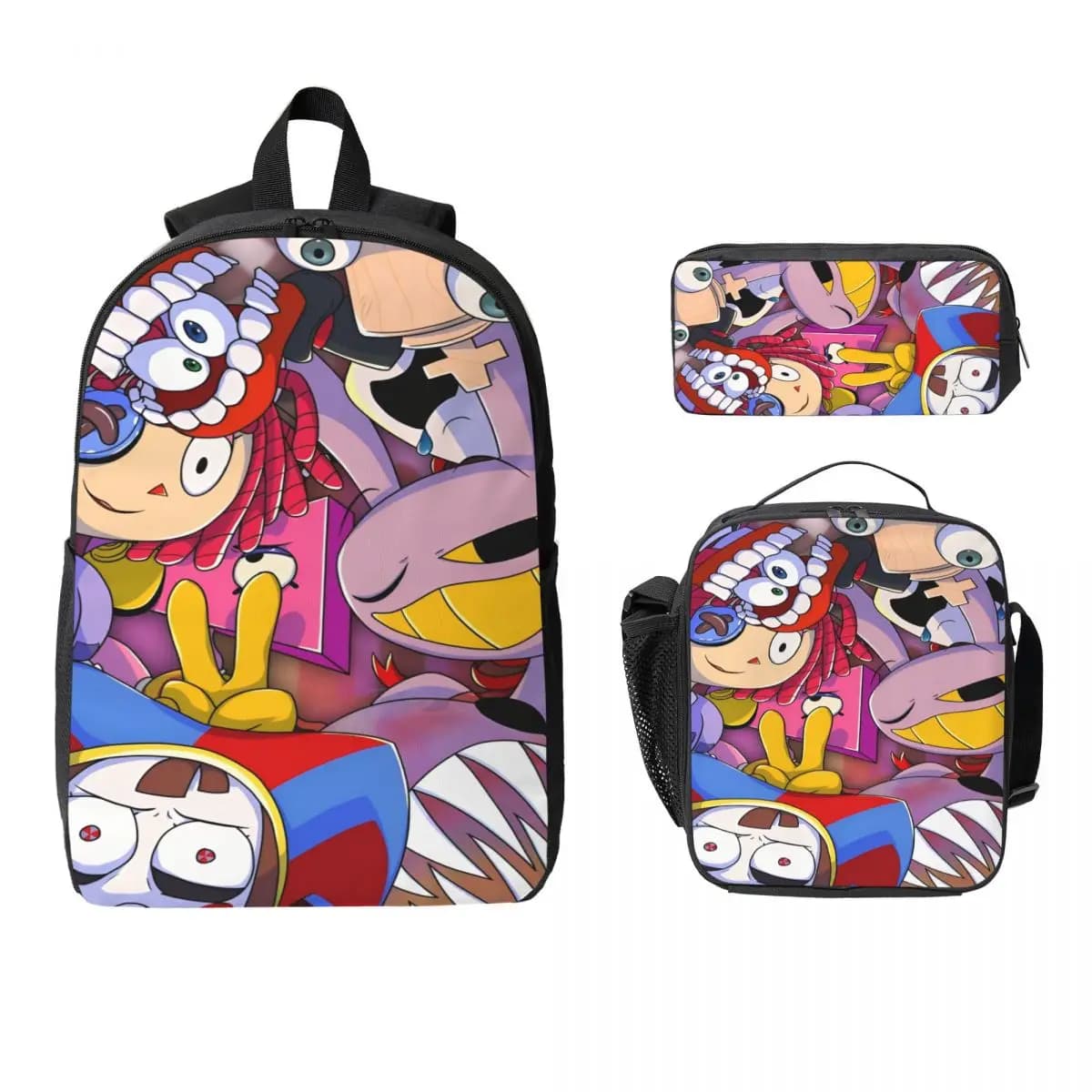 The Amazing Digital Circus Zaino per bambini Lunch Box Scatole per matite per ragazzi Ragazze Zaini per asilo Borsa da scuola Set di zaini