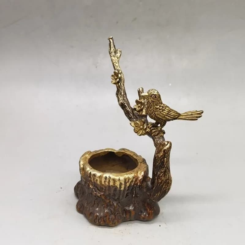 Antique Gilt Plum Blossom Holder Home Decor Brass "Joy on the Eyebrows" Burner for Incense Sticks Craft It