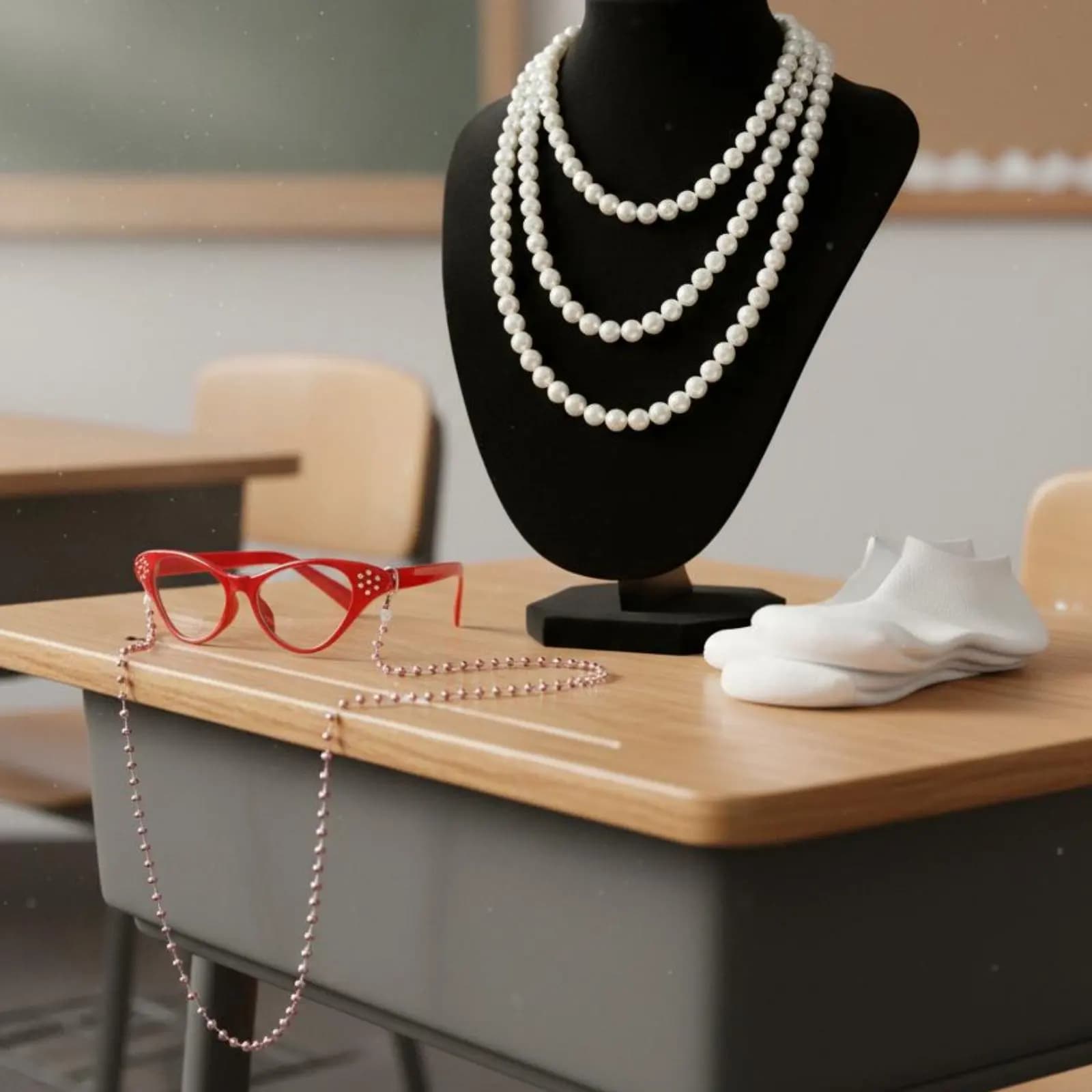 Set di 2 Pezzi Costume da Nonna per il 100° Giorno di Scuola, Costume da Vecchia Signora, Set per Gioco di Ruolo per Ragazze