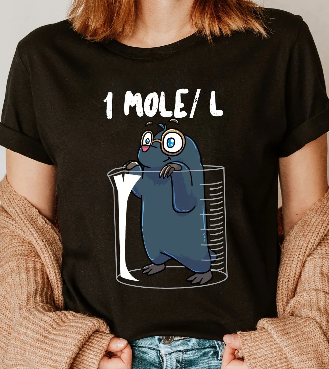Comoda maglietta da donna con grafica cartoon, manica corta, girocollo, casual, per insegnanti di scienze, abbigliamento casual alla moda estiva