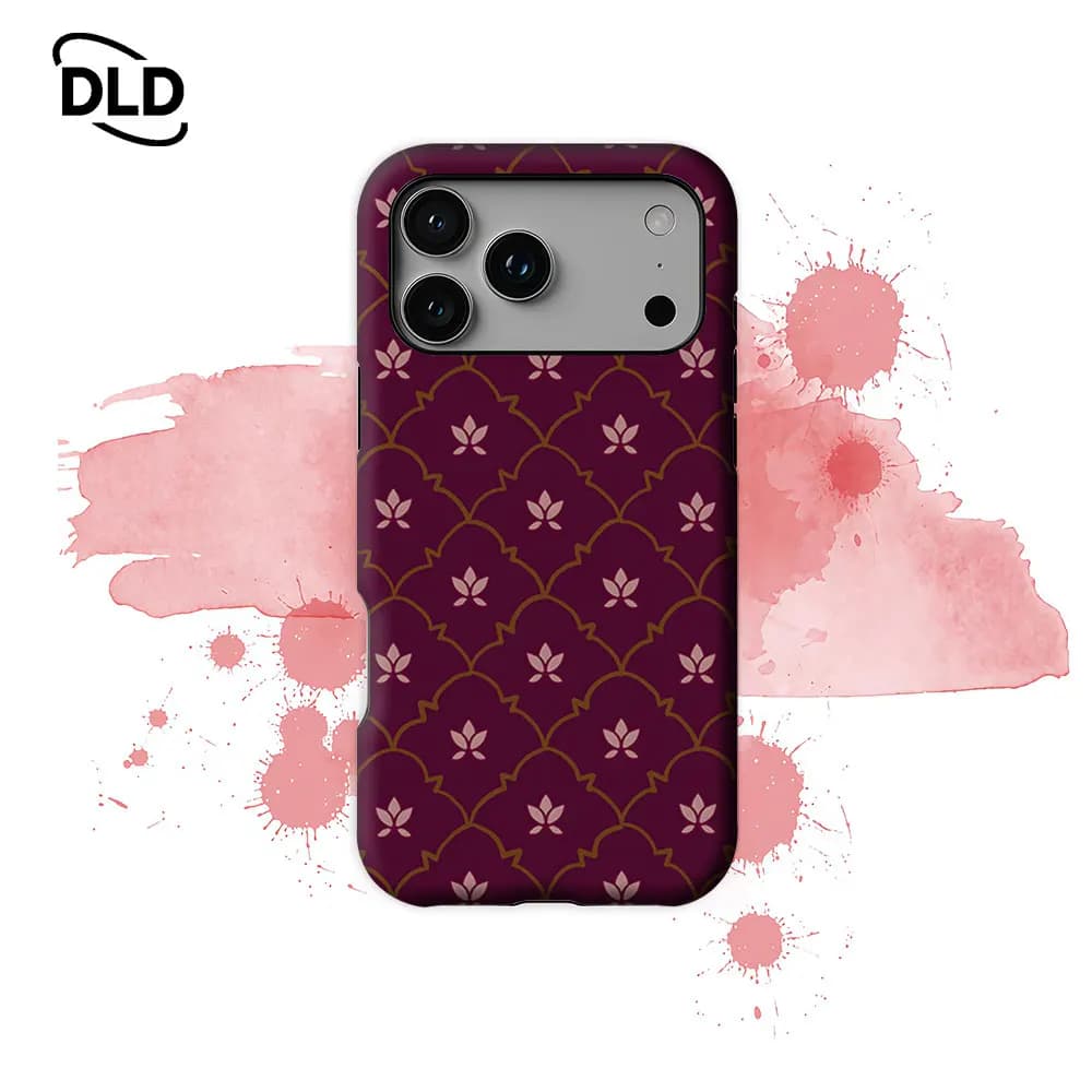 Custodia per telefono Maroon Lotus Tile magnetica per iPhone 17 16 15 14 13 Pro Max Plus, custodia robusta a strato singolo/doppio