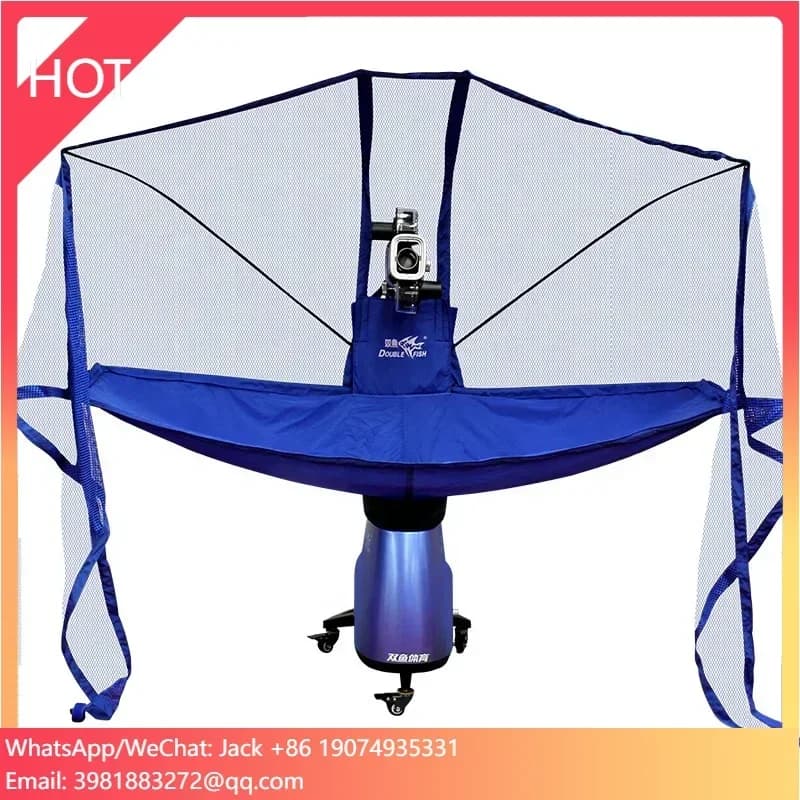Robot professionale per spin da ping pong anti-stuck a doppio pesce, macchina per servire palline da ping pong a caduta di rotazione multipla