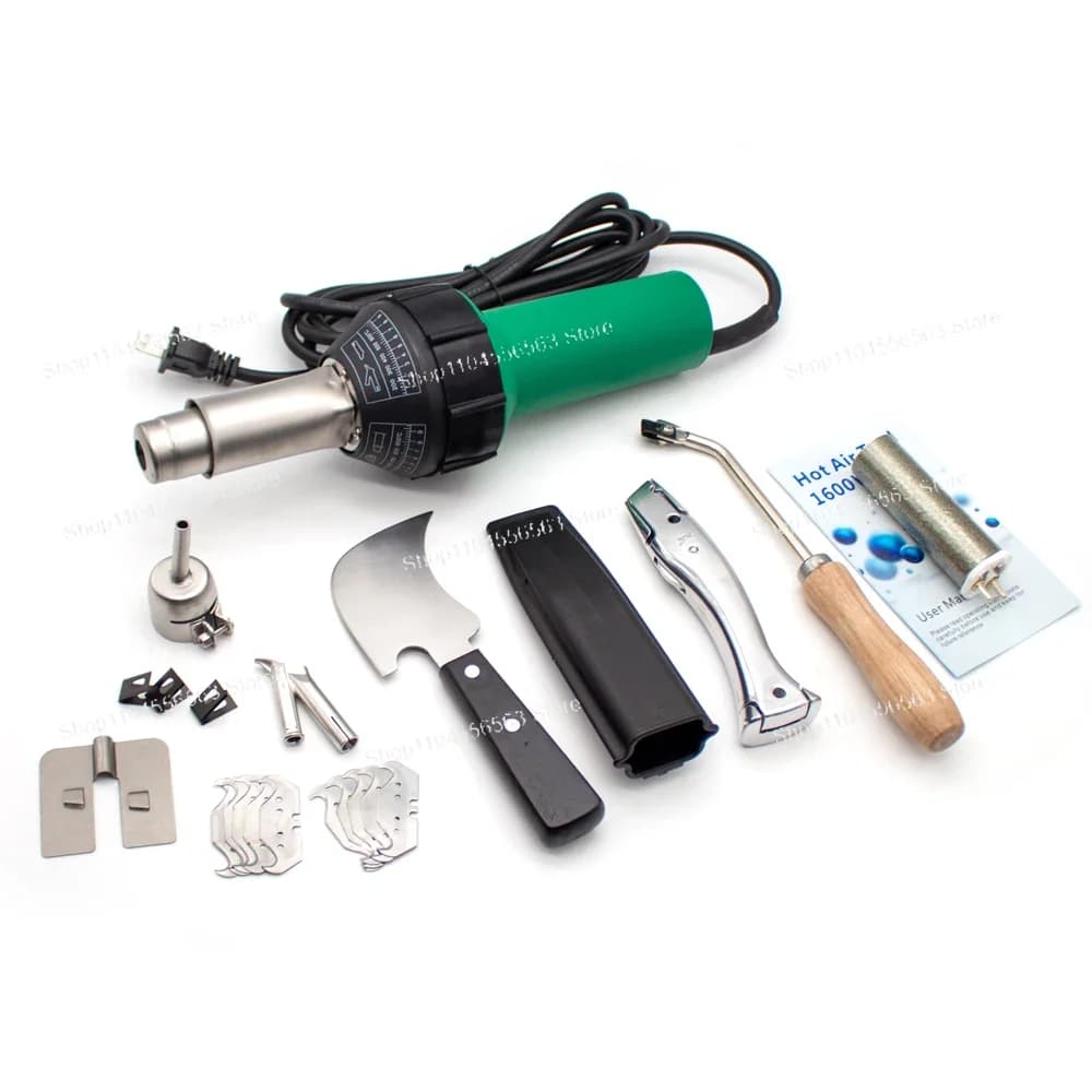 Kit Professionale per Saldatura ad Aria Calda da 1600W per Installazione di Pavimenti in PVC, Linoleum e Vinile - Include Pistola Termica e Accessori
