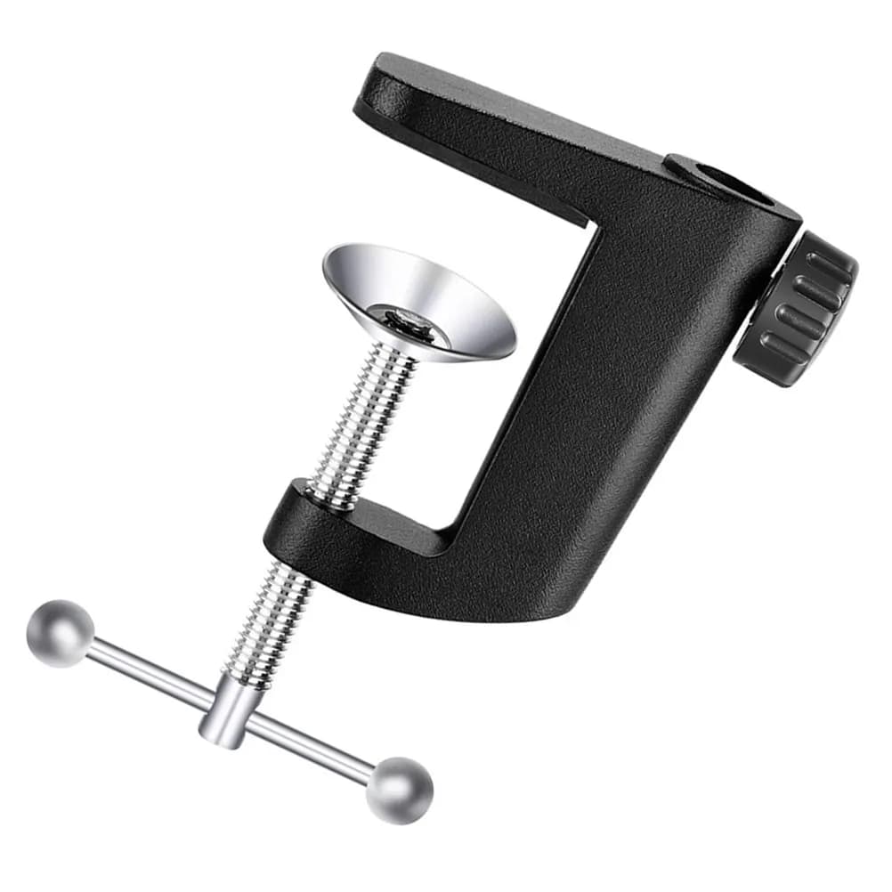 Aluminum Alloy C-Clamp Table Clip Heavy Duty Sturdy Metal Desk Mount for Table Lamp Microphone Studio Light Fixture Holder Base