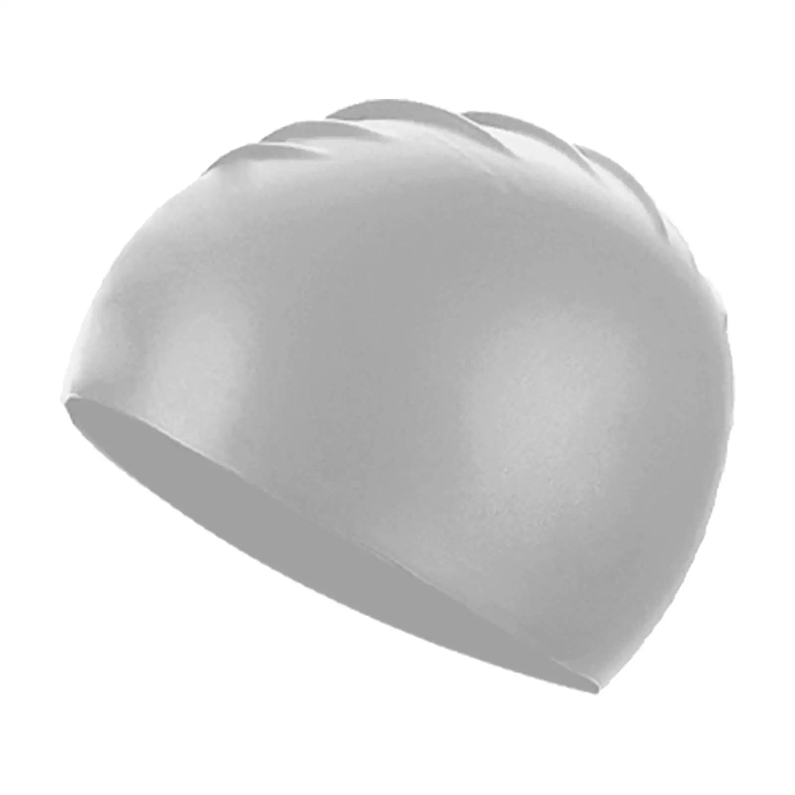 Adult Funny Swimming Cap Elastic Gray Silicone Head Cover Waterproof Training Accessories for Swimming Pool