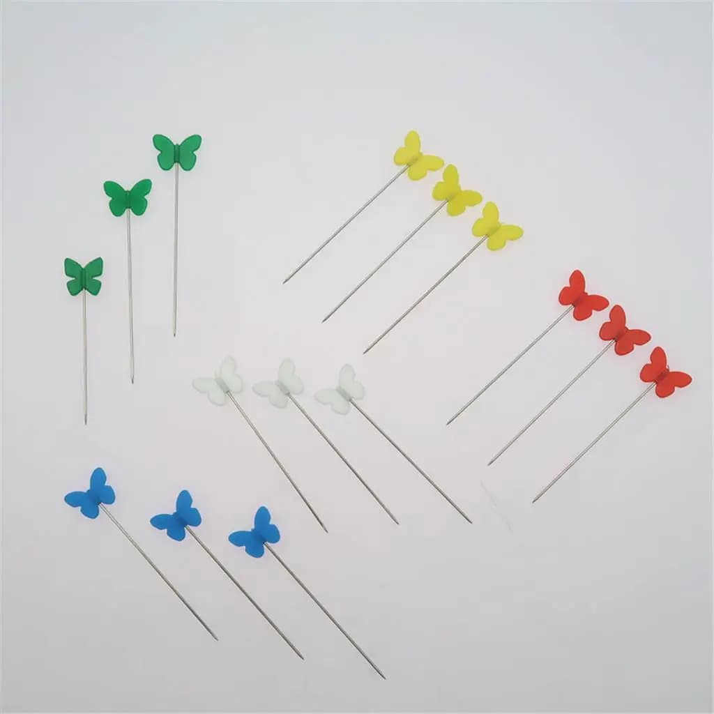 100 pezzi di spilla dritta multicolore a forma di farfalla per cucito fai-da-te