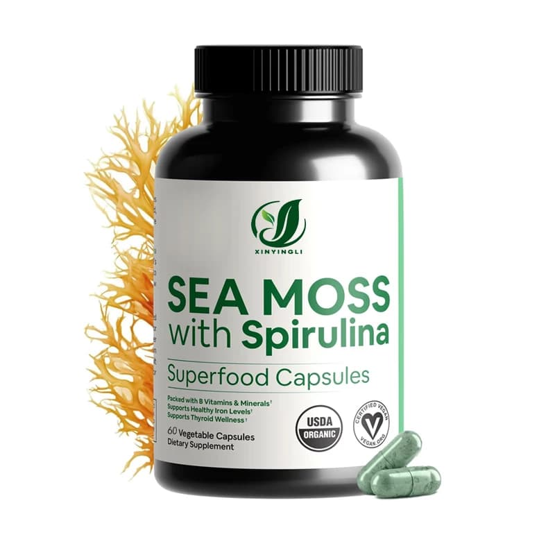 Superfood Capsules in Base di Alghe e Spirulina - Multivitamin Supplements to Support Iron and Immunitarian System Health
