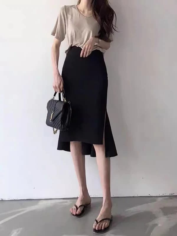 Fashionable High Waist Fish Tail Skirt Women's Premium Design Slim Fit Wrap around Spring 2026 Korean Style Casual Dress