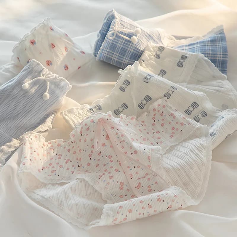 5 Pack Sexy Women's Cotton Lace Thong Underwear Comfortable Breathable Polyester Fiber Pure Color Pants