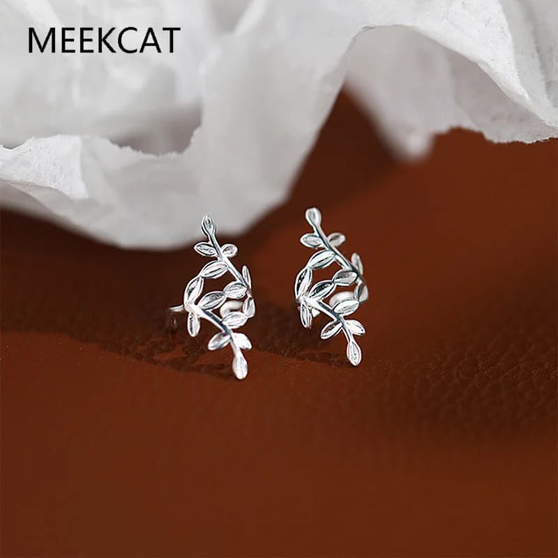 Orecchini a clip in argento sterling 925 a forma di ramo cavo per donna e ragazza, senza piercing, gioielli Huggies DS748
