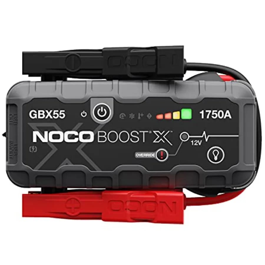 Boost X: Avviatore di Emergenza UltraSafe 1750A, Batteria al Litio 12V, Power Bank Portatile e Cavi di Avviamento - per 7.