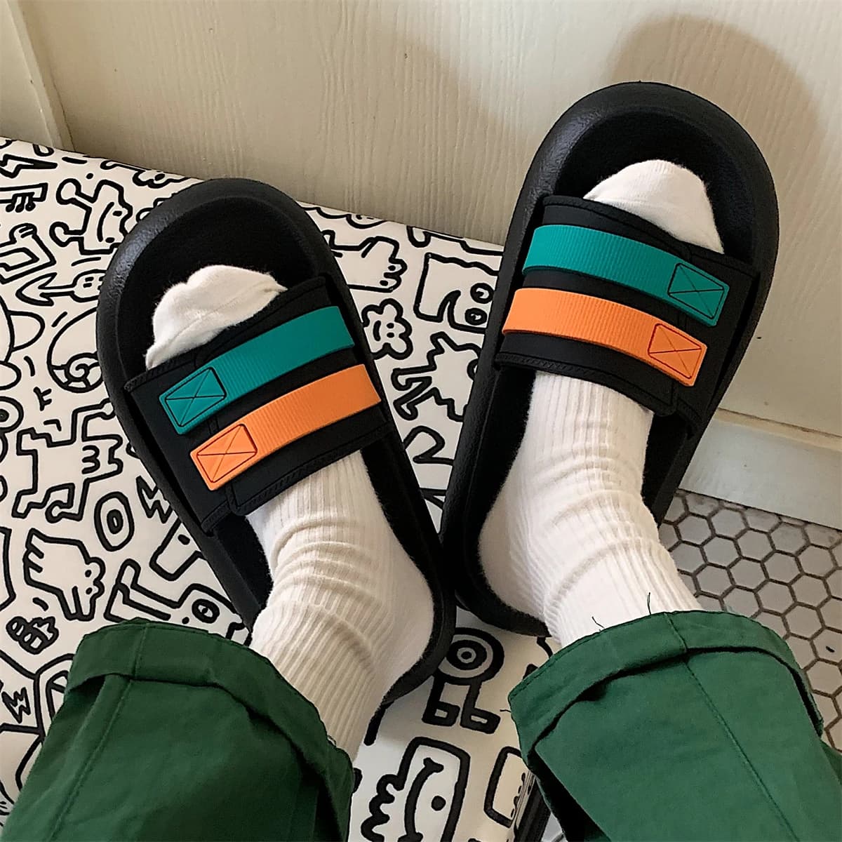 Sandali Slip-On Thi Bot da Donna per l'Estate, Antiscivolo, Anti-Odore, per Spiaggia e Casa, Stile Coreano