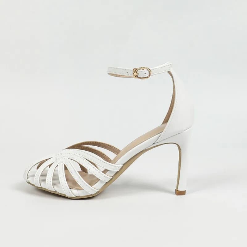 Sexy Gold Heels for Women Fashion Thin Strap Hollow Ankle Strap Design Heeled Sandals Ladies Elegant Party Evening Pumps Female