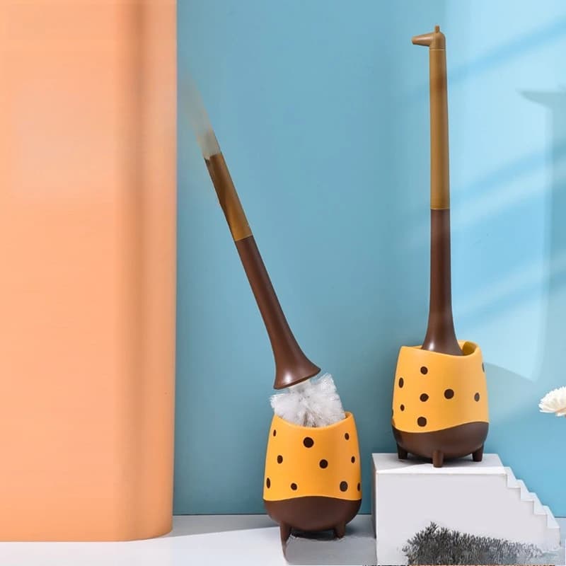 Spazzola per WC Creativa a Forma di Cervo con Manico Lungo, Setole Morbide in Plastica, Design Semplice per la Pulizia del Bagno