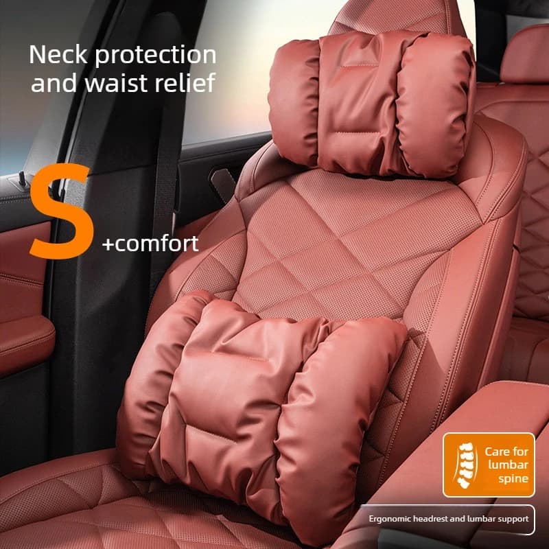 Soft Car Headrest Lumbar Support Set Comfortable Car Neck Pillow For Mercedes-Benz Lexus BMW Audi Mazda Lnfiniti Toyota Volvo