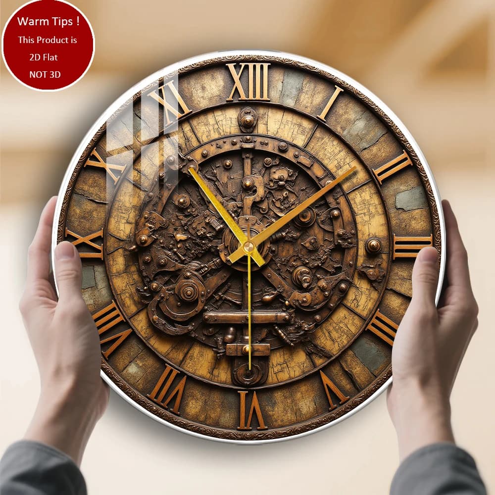 Orologio da parete in vetro temperato Orologio in bronzo antico con quadrante adatto per decorazioni da parete o display da tavolo ovunque