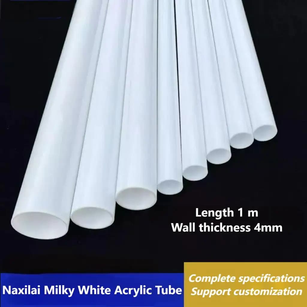 Naxiali 1 pcs 39.37 inches Long White Milk Acrylic Tube Diffusion Lamp Cover Tube For Led Lighting Different Dimensions Plexiglass Tube
