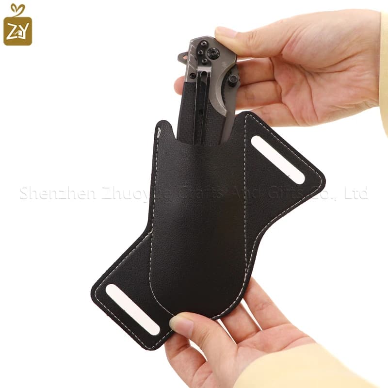 Fodero per coltelli in pelle PU per tasca da cintura Portacoltelli pieghevole Portacoltelli compatto Fondina per strumenti EDC