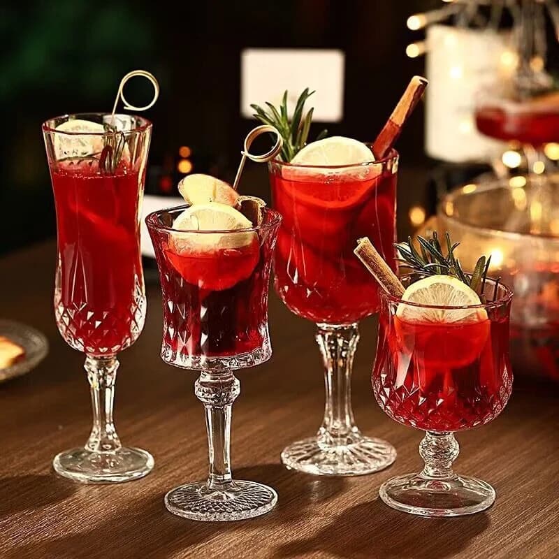 Calice Vintage in Cristallo per Liquori, Bicchiere da Cocktail Inciso, Bicchieri da Whisky, Bicchieri per Succo, Boccale da Birra, Articoli per Bar Domestico