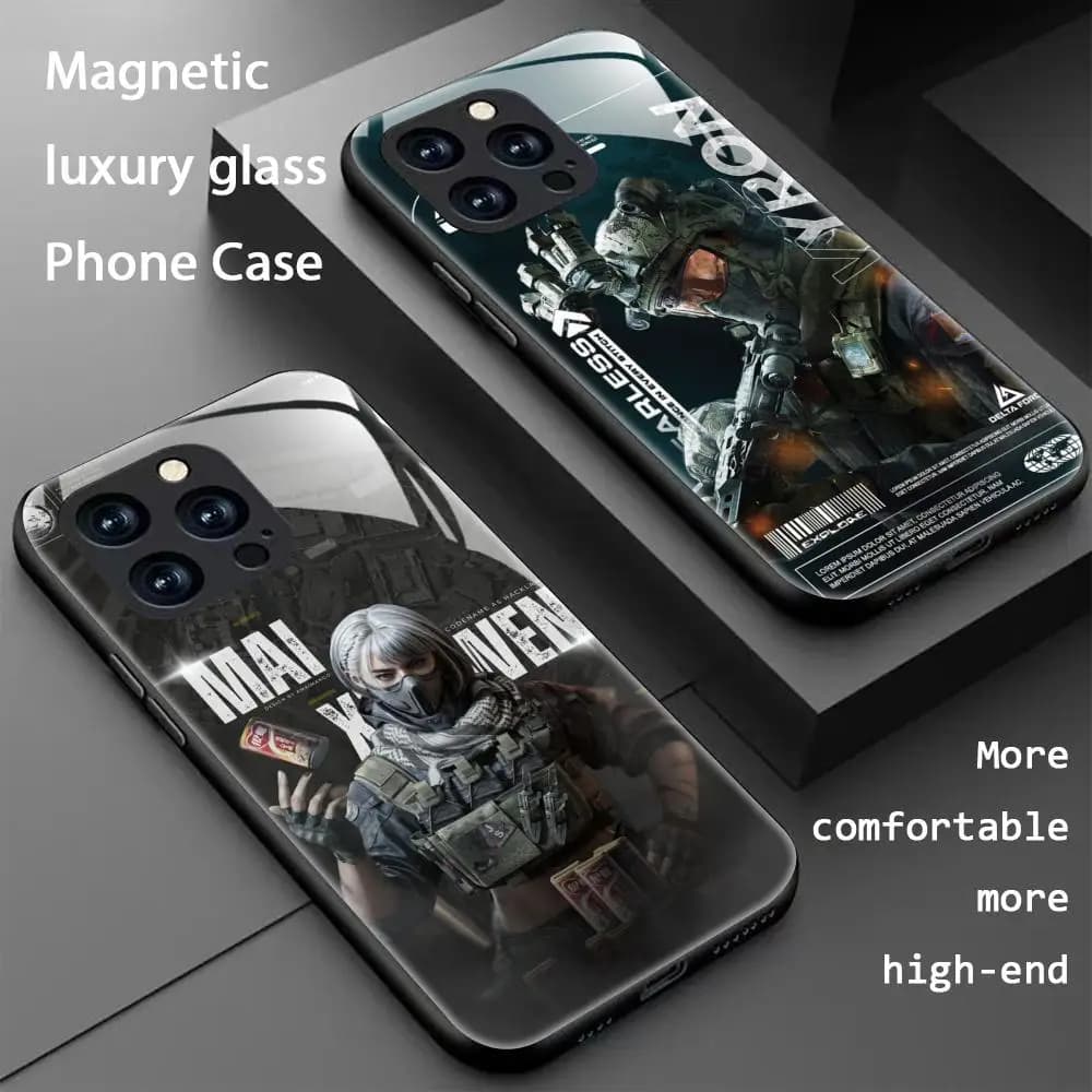 Hot Game D-Delta F-Forces FPS Phone Case For iPhone 17 16 15 14 13 12 11 X XR XS 8 Plus Mini Pro Max Glass Magnetic Phone Case