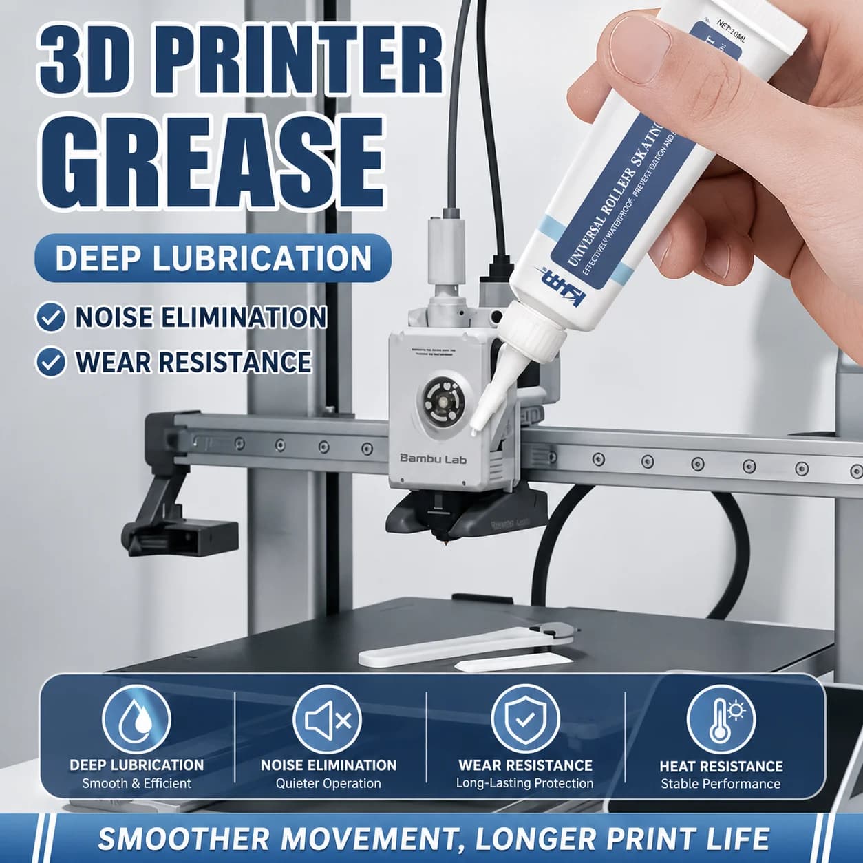 KJM 3D Printer Grease Lubricating Paste For Caliper Door Lock Bearing Axle Hinge Gear Noise Reduction Maintenance