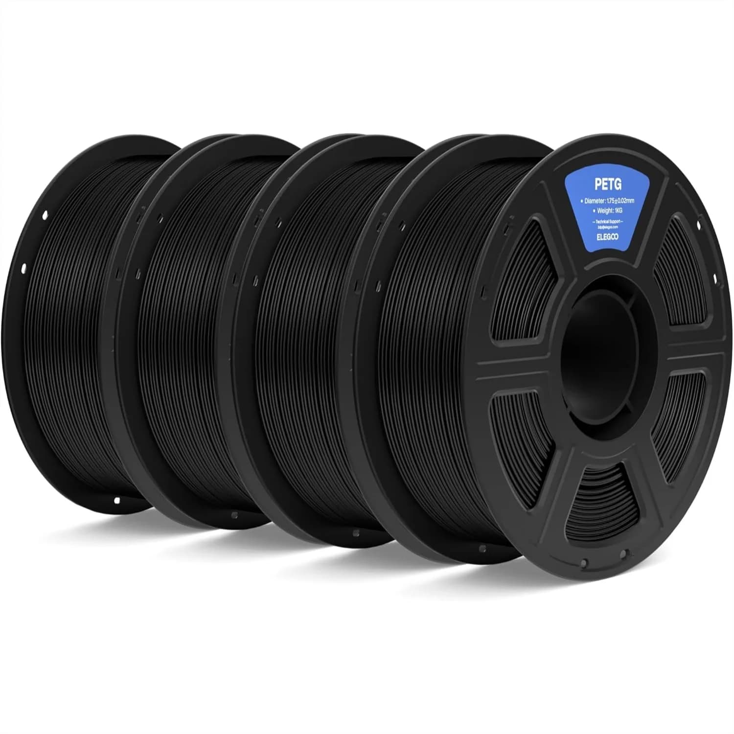 Filamento PETG 1.75mm Nero 4KG, Filamento per Stampante 3D con Precisione Dimensionale +/-0.02mm, Resistente e Durevole con Alta Resistenza agli Urti