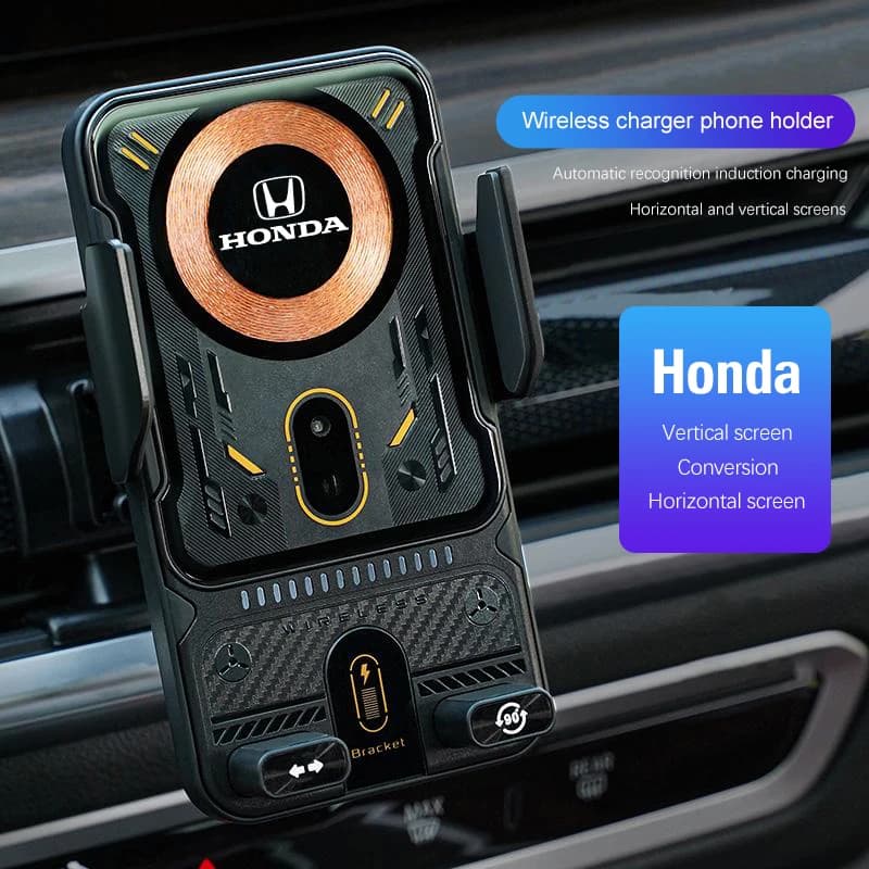 Supporto per telefono da auto con caricatore wireless, accessori per Honda Civic, Accord, Fit, Jazz, Pilot, CRV, Odyssey, Passport, City, HRV