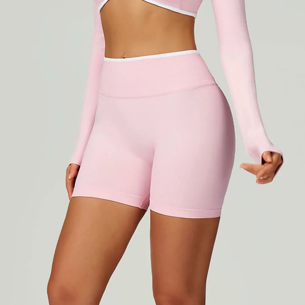 Women's Short Sport Shorts Seamless Yoga Shorts High Waist Fitness Shorts Squirt-proof Gym Shorts for Cycling Training