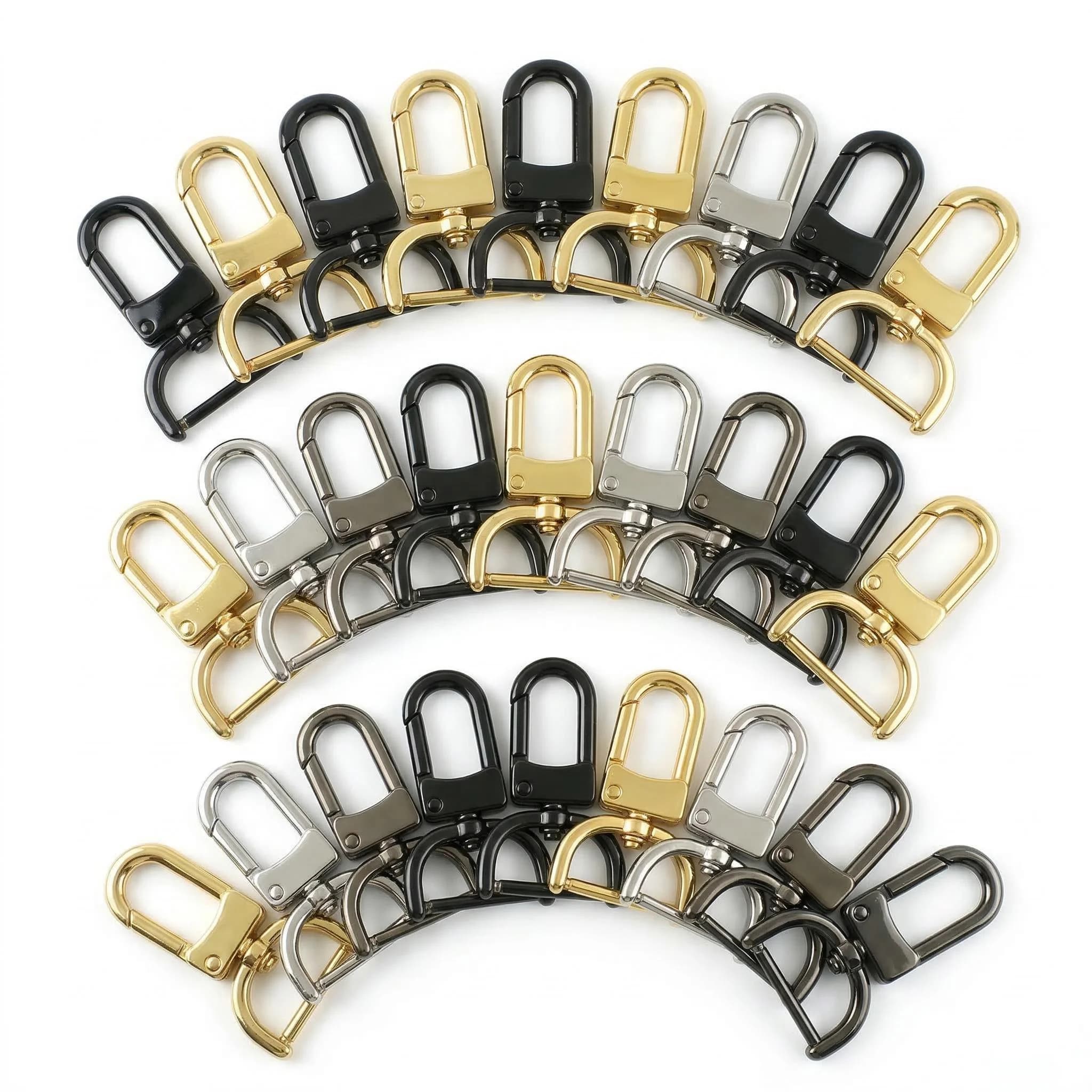 2/5 Pezzi Moschettone Girevole in Metallo 13-26mm, Gancio a Scatto Staccabile, Clip a Grilletto per Cinghie Borsa, Fibbie di Connessione, Accessori Fai da Te