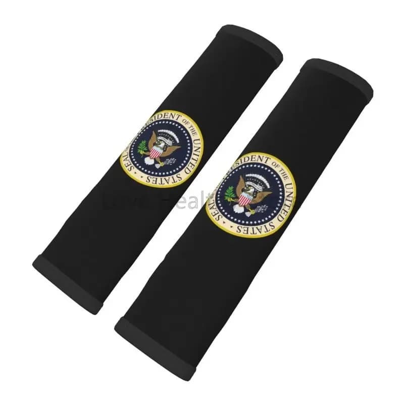 Sigillo del Presidente degli Stati Uniti Cuscinetti universali per cinture di sicurezza per auto Copri tracolla di sicurezza per auto e borsa 2 confezioni