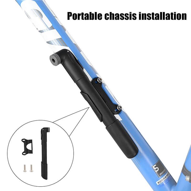Pompa per Bicicletta Mini 120Psi in Plastica, Portatile, Gonfiatore Manuale per Pneumatici, Valvola Schrader e Presta, Pompa per Ciclismo su Strada