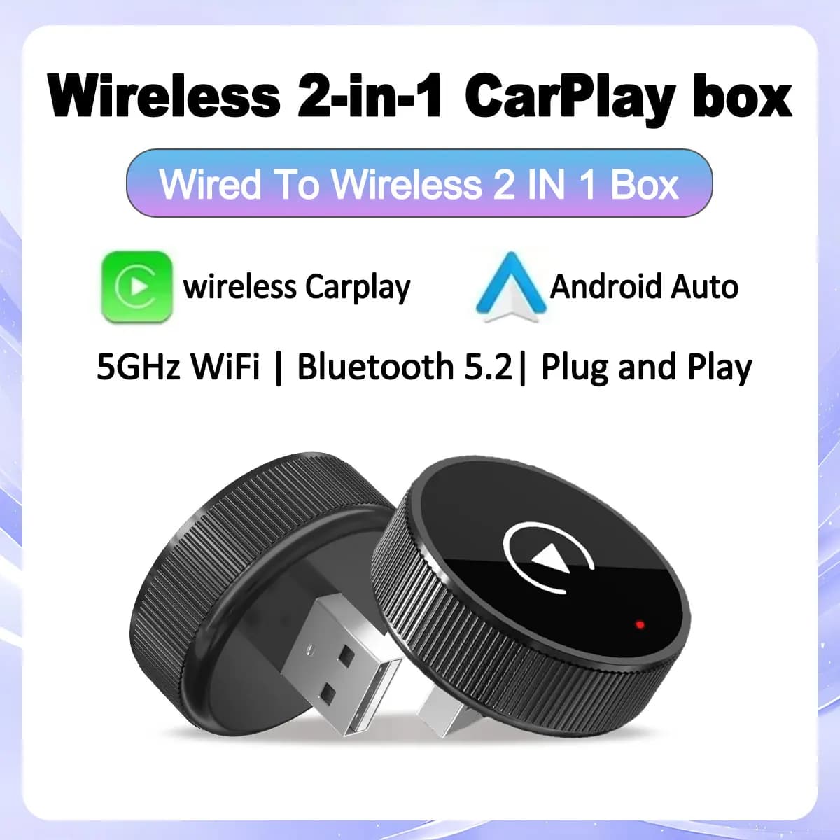 Mini Ultra 3 CarlinKit 5.0 Wireless CarPlay Adapter Android Car for OEM Car Plug & Play Bluetooth Automatic connection