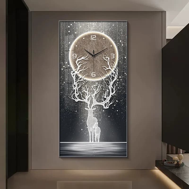 Entrance decoration painting wall clock Background wall mural Modern elegant luxury wall clock reloj de pared designer furniture