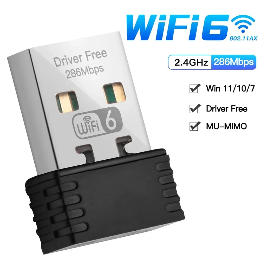 Mini USB WIFI 6 Dongle scheda di rete 2.4GHz wi-fi Lan Adapter Driver gratuito per PC Laptop Windows 7 10 11 ricevitore 300M 150M