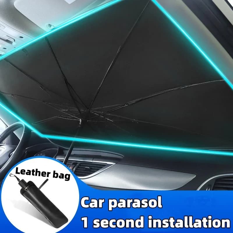 1PC Parasole per auto Ombrello Parabrezza anteriore Parasole Pieghevole Parasole Estate Protezione UV Isolamento termico per auto Auto universale