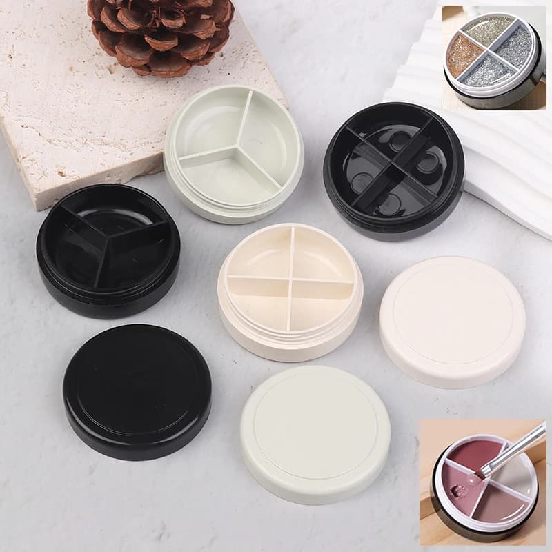 Vacuum Gel Container for Nails with 3/4 Parts, Glittered Nail Polish Case, UV Collar Organizer for Manicure, Plastic Box