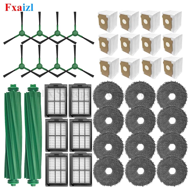 For Irobot Roomba Plus 405 Combo/505 Combo Robot Vacuum Cleaner , Main Brushes Side Mop Cloths Filters Dust Bags Accessories Kit