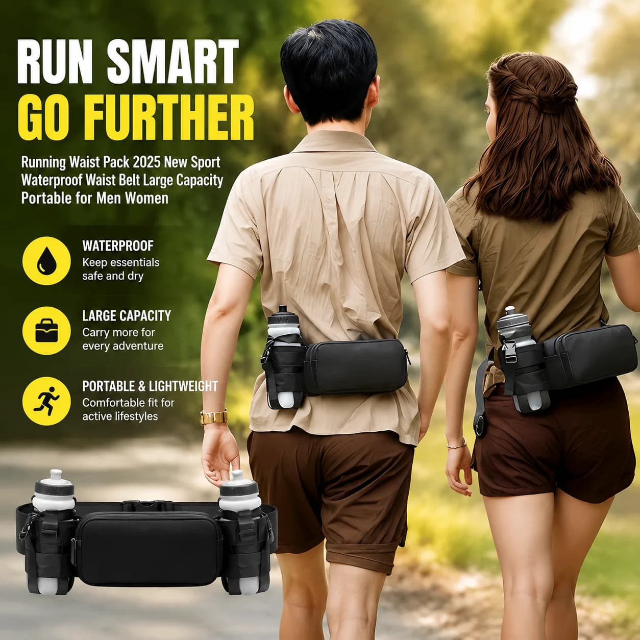 Running Waist Pack 2025 New Sport Waterproof Waist Belt Large Capacity Portable for Men Women
