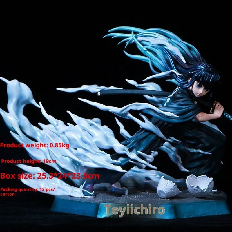 Demon Slayer Kimetsu No Yaiba Mist Pillar Tokito Muichiro Battle Pose Anime Merchandise Action Figure Decorazione del desktop Modello