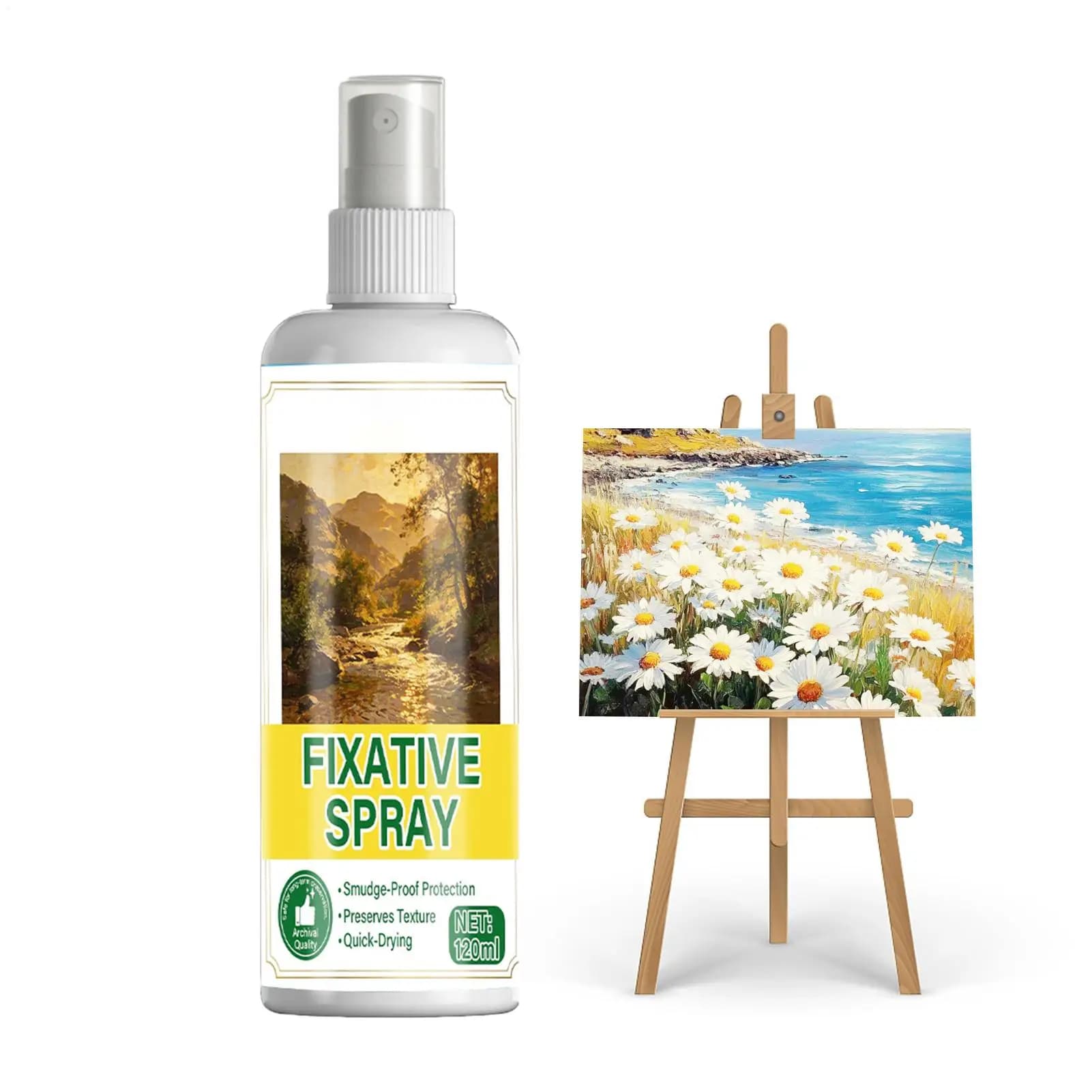 Fixative Spray, Workable Fixative Spray for Art, Long-Lasting Protect Paintings Fixes Color Even Coverage Applicable for Pastels