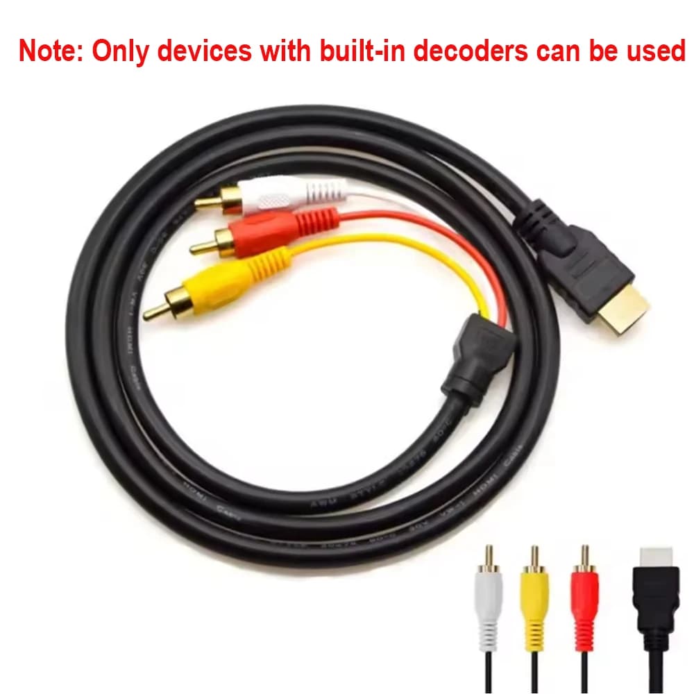 Only built-in decoders working with HDMI cable compatible with 3RCA unidirectional for HD reader devices with automatic decoding cap