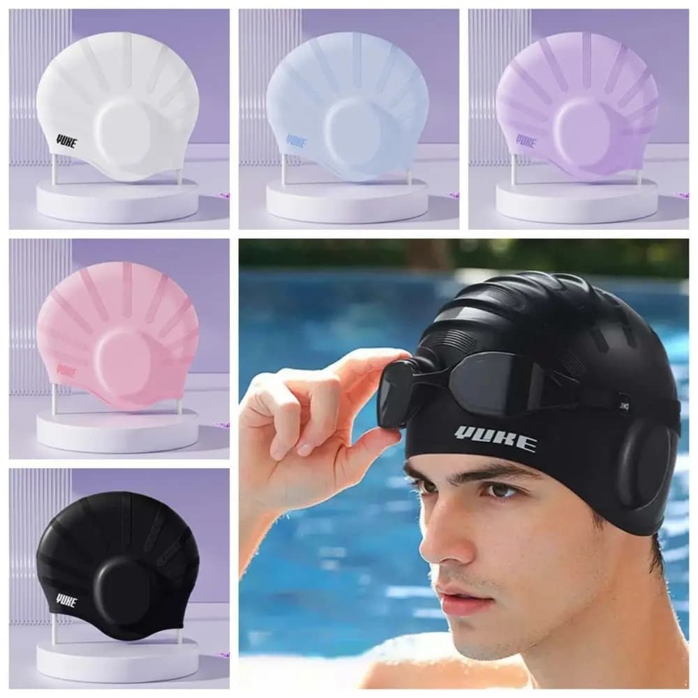 Headsets Elastic Swimming Headgear Soft Thicken Design Snorkeling Cap Professional 3D Fit Diving Hat Prevent Chlorine Irritation
